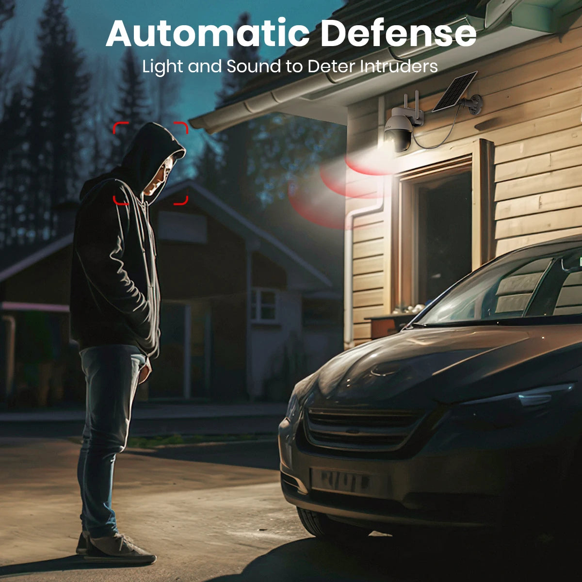 AOSU 3MP PTZ Solar Security Camera 5000mAh Battery Wireless 2.4Ghz WIFI Camera PIR AI Detection 2-Way Audio Outdoor CCTV Camera