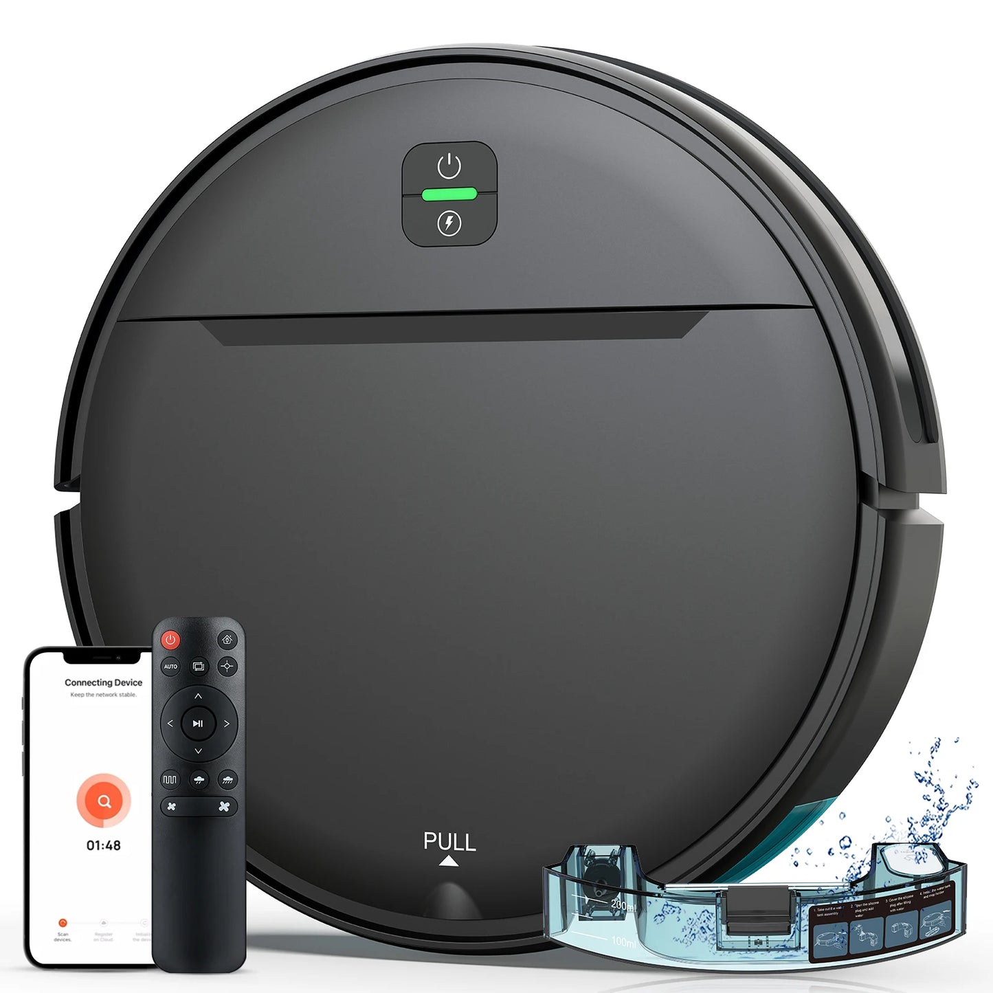 OMESER BR181 Robot Vacuum Cleaner Combo Mop 4KPa Suction Robotic WiFi/Voice Control Auto-Recharge Pet Hair Vacuum Cleaning Robot