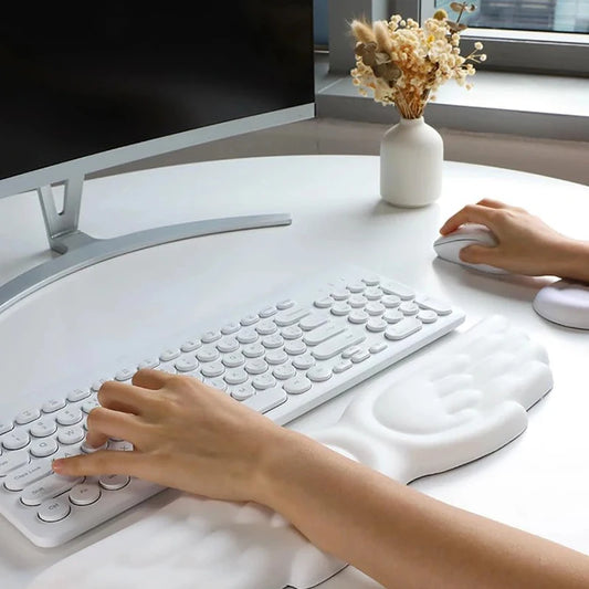 Keyboard Mouse Wrist Rest Pad Material Angel Wing Memory Foam Anti-Slip Desktop Office Gamer Mouse Mechanical Key Wrist Rest Pad