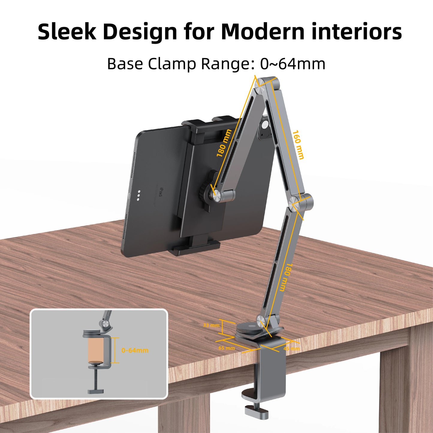 Kimdoole Tablet Desktop Cantilever Bracket Supports Table Mobile Phones Portable monitor Adjustable Rotating Tablet Clip Bracket
