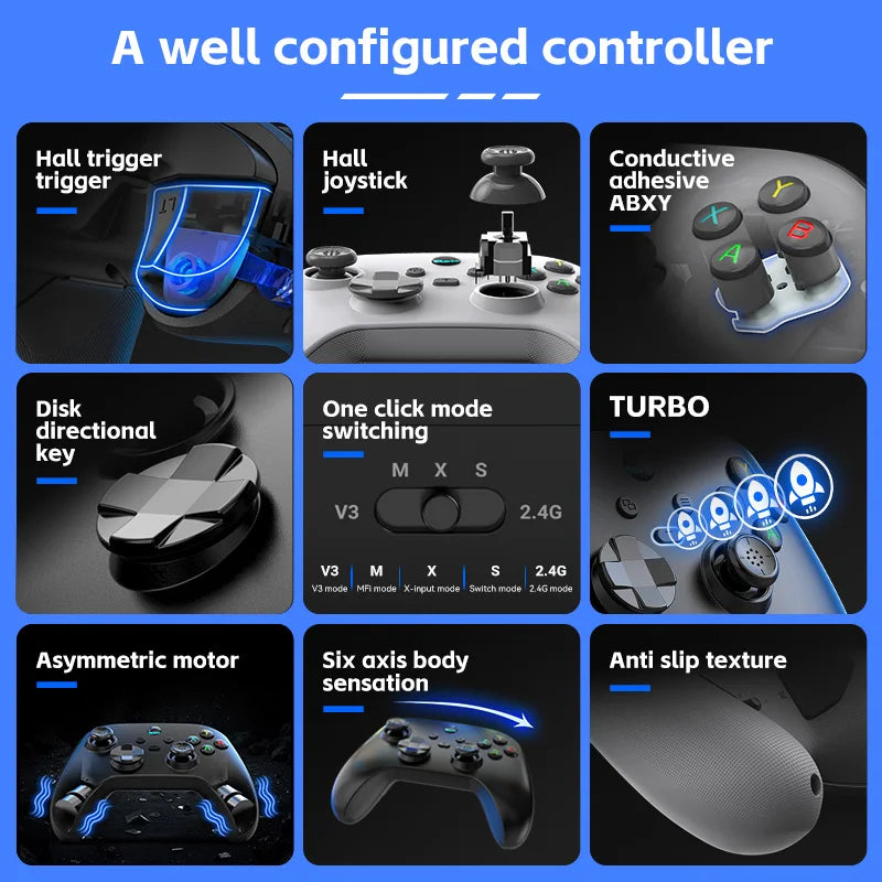 BSP G6 Double Hall For Nintendo Switch Controller Wireless Bluetooth Gamepads For Nintendo Switch Pro Console Control Joystick