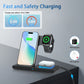 Magnetic Wireless Charging Station 3-In-1 Foldable 18W Fast Charging Pad for Apple iPhone 12-16 Series Apple Watch AirPods