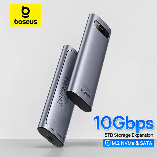 Baseus M2 SSD Case M.2 NVMe SATA Faster USB C 3.2 Gen 2 10Gbps Enclosure Adapter 8TB Storage Expansion Data Protection SSD Case