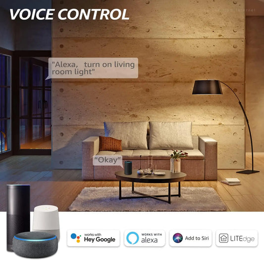 Smart WiFi LED A19 Bulb, RGBCW Color Changing, Compatible with Alexa & Google Home & Echo Assistant, Dimmable, E26 Base