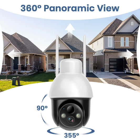 AOSU 3MP PTZ Solar Security Camera 5000mAh Battery Wireless 2.4Ghz WIFI Camera PIR AI Detection 2-Way Audio Outdoor CCTV Camera