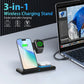 Magnetic Wireless Charging Station 3-In-1 Foldable 18W Fast Charging Pad for Apple iPhone 12-16 Series Apple Watch AirPods