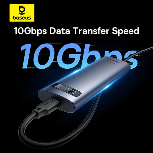 Baseus M2 SSD Case M.2 NVMe SATA Faster USB C 3.2 Gen 2 10Gbps Enclosure Adapter 8TB Storage Expansion Data Protection SSD Case