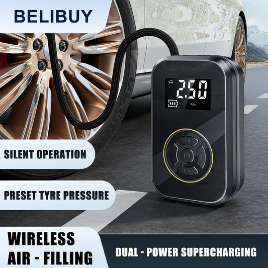 BELIBUY Portable Tire Inflator Car Tire Inflator Tire Inflator Pump With Digital Display Electric Inflator Mini Bicycle Air Pump